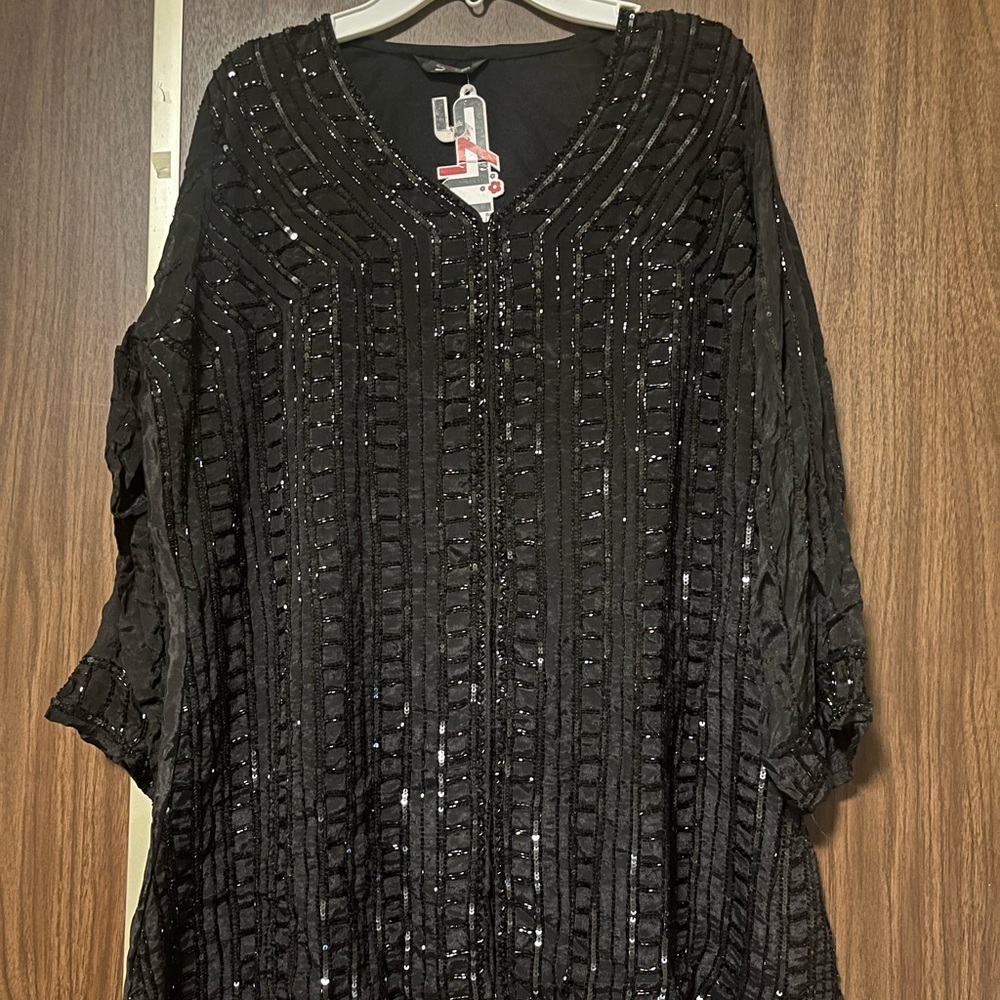 Indian/paki Shimmering Black Sequin Blouse & Gharara pants set for eid diwali